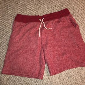 Red sweat shorts